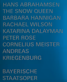 Cover art, The Snow Queen, Hans Abrahamsen, Bayerische Staatsoper / Cornelius Meister