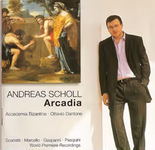 Cover art, Arcadia, Various (Scarlatti, Gasparini, Pasquini, Marcello and others), Andreas Scholl; Accademia Bizantina / Dantone