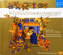 Cover art, Christmas Oratorio, J.S. Bach, Schäfer; Fink; Güra; Finley; Gerhaher; Arnold Schoenberg Choir; Concentus Musicus Wien / Nikolaus Harnoncourt