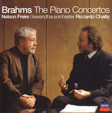 Cover art, Piano Concertos Nos.1 & 2, Brahms, Nelson Freire, piano; Gewandhausorchester Leipzig / Riccardo Chailly