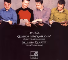 Cover art, String Quartet Op.96 "American", Dvořák, Jerusalem Quartet; Stefan Vladar, piano