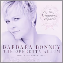 Cover art, Im Chambre Séparée (The Operetta Album), Various (Viennese operetta), Barbara Bonney, soprano; Ronald Schneider, piano