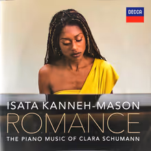 Cover art, Romance: The Piano Music of Clara Schumann, Clara Schumann, Isata Kanneh-Mason, piano; Elena Urioste, violin; Royal Liverpool Philharmonic Orchestra / Holly Mathieson