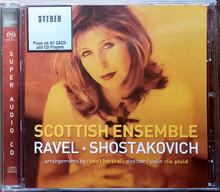 Cover art, Petite Symphonie à Cordes / Chamber Symphony Op.118a, Ravel / Shostakovich, Scottish Ensemble / Clio Gould