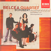Cover art, String Quartets, D87, D804 "Rosamunde", D703 "Quartettsatz", Schubert, Belcea Quartet