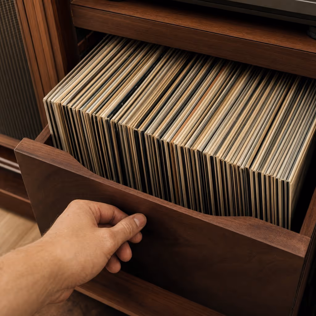 Vinyl storage cabinets & furniture for real rooms