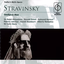 Cover art, Oedipus Rex, Stravinsky, Dowd; Johnson; Herincx; Sadler's Wells Opera Chorus; Royal Philharmonic Orchestra / Davis