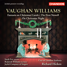 Cover art, Christmas Music, Vaughan Williams, Sarah Fox, Roderick Williams; The Joyful Company of Singers, City of London Sinfonia / Richard Hickox