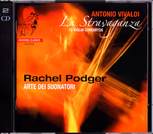 Cover art, 12 Violin Concertos, Op. 4, "La Stravaganza", Vivaldi, Rachel Podger, violin; Arte dei Suonatori